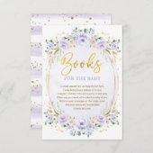 ボーホラベンダー金ゴールド花本のためのベビーガール エンクロージャーカード (正面/裏面)