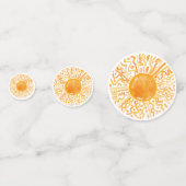 ボーホリトルレイのサンシャインオレンジ色の水色の太陽 コンフェッティ (正面)