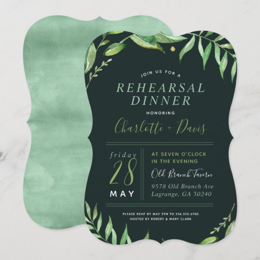 ボーホリーフのリハーサルディナー招待状 招待状 (正面/裏面)