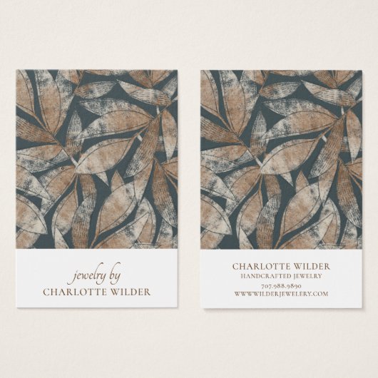 ボーホリーフパターンイヤリング表示カード (正面&裏面)