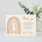 ボーホレインボーとスターベイビーシャワー詩 サンキューカード (スタンド正面)