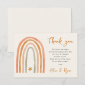 ボーホレインボーとスターベイビーシャワー詩 サンキューカード (正面/裏面)