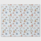 ボーホレインボーウォーターカラーベビーシャワーラッピング紙 ラッピングペーパー (フラット)