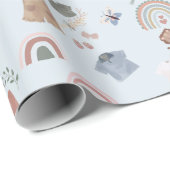 ボーホレインボーウォーターカラーベビーシャワーラッピング紙 ラッピングペーパー (ロールコーナー)