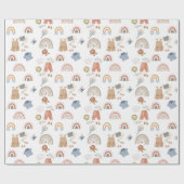 ボーホレインボーウォーターカラーベビーシャワーラッピング紙 ラッピングペーパー (フラット)