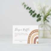 ボーホレインボーガールまたはボーイベビーシャワーおむつラッフル エンクロージャーカード (スタンド正面)