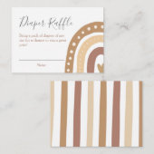 ボーホレインボーガールまたはボーイベビーシャワーおむつラッフル エンクロージャーカード (正面/裏面)