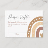 ボーホレインボーガールまたはボーイベビーシャワーおむつラッフル エンクロージャーカード (正面)