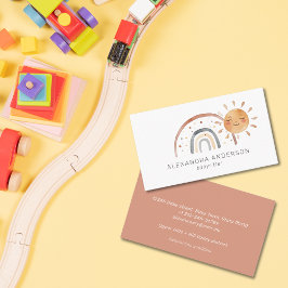ボーホレインボーサンウォーターカラーベビーシッター 名刺