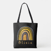 ボーホレインボーパーソナライズされた名付きお洒落 トートバッグ (裏面)