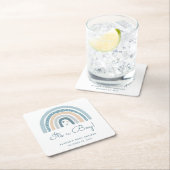 ボーホレインボーベビーシャワー スクエアペーパーコースター (インサイチュ)