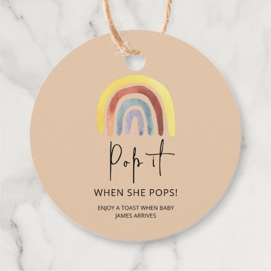 ボーホレインボーポップ・アートのイット彼女がポップ フェイバータグ (裏面)