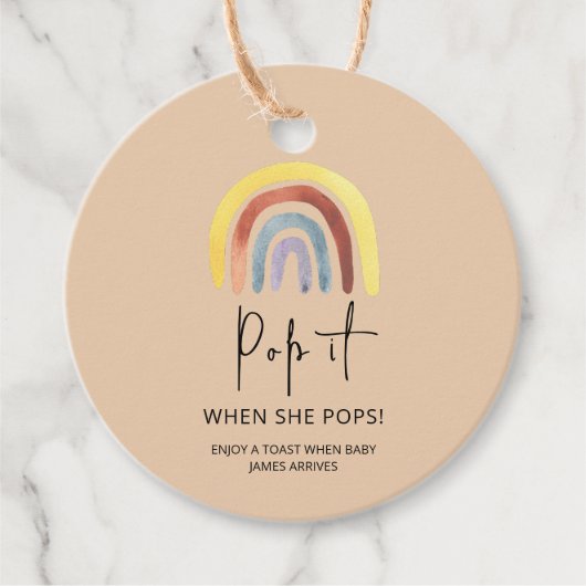 ボーホレインボーポップ・アートのイット彼女がポップ フェイバータグ (正面)