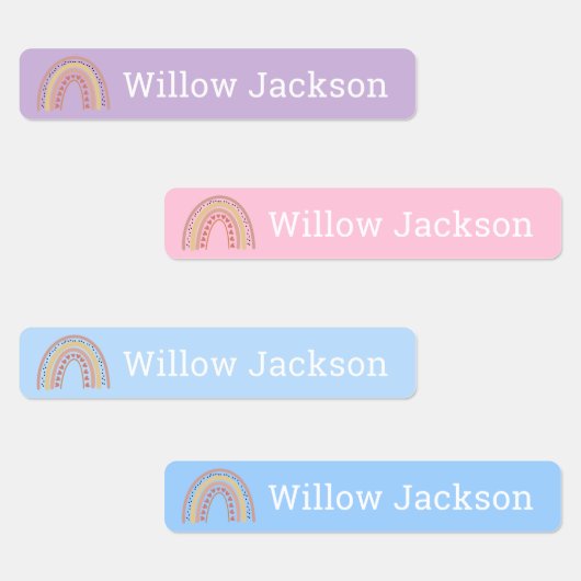 ボーホレインボーラブロードハートパーソナライズされた学校 ラベル (グループ)