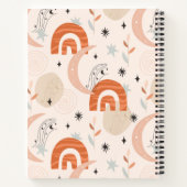 ボーホレインボー抽象芸術ラインアートムーンスター花 ノートブック (裏面)