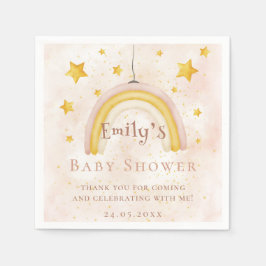ボーホレインボー魔法ダスト金ゴールドスターベビーシャワー スタンダードカクテルナプキン
