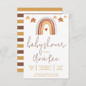 ボーホレインボー&スターベビー男女兼用シャワー 招待状 (正面/裏面)