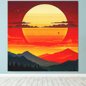 ボーホレッドサンセット キャンバスプリント (インサイチュ (ウッドフロア))