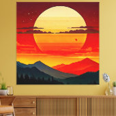 ボーホレッドサンセット キャンバスプリント (インサイチュ (リビング))