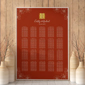 ボーホレッド中国のフローラ結婚の座席表 ポスター