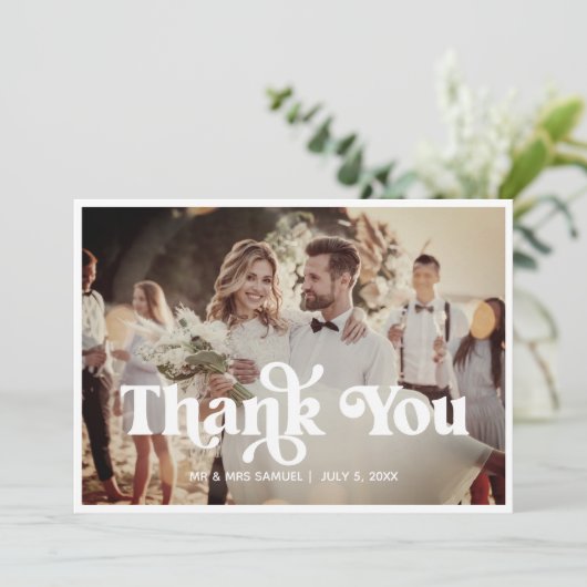 ボーホレトロウェディング サンクス フォトカード 案内状 (スタンド正面)