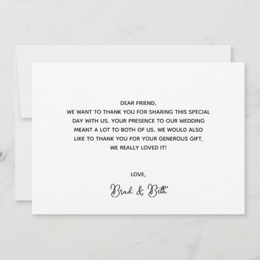 ボーホレトロウェディング サンクス フォトカード 案内状 (裏面)