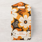 ボーホレトロ フラワーのウェディング オールインワン招待状 (外側)