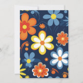 ボーホレトロ フラワーのウェディング セーブザデート (裏面)