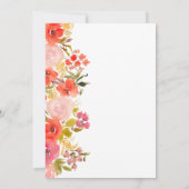 ボーホロマンチックかわいらしフローラスクリプトcoral sweet 16 招待状 (裏面)