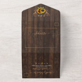 ボーホーなひまわりと鹿の角 ウェディング「I DO BBQ」 オールインワン招待状 (外側)