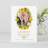 ボーホーなひまわりの写真 ウェディング セーブザデート (スタンド正面)