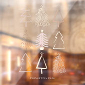 ボーホーなクリスマスツリー ダスティピンク ウィンドウクリング ウィンドウサイン (シート2)