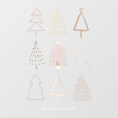 ボーホーなクリスマスツリー ダスティピンク ウィンドウクリング ウィンドウサイン (シート)