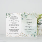 ボーホーなグリーンとゴールドの幾何学模様の折り紙 (スタンド正面)