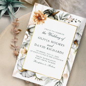 ボーホーなパンプキンとワイルドフラワーの結婚式 招待状