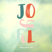 ボーホーな大胆なスクリプトのクリスマスレター ウィンドウサイン (シート3)