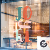 ボーホーな大胆なスクリプトの楽しいクリスマスレター ウィンドウサイン (カフェ窓)