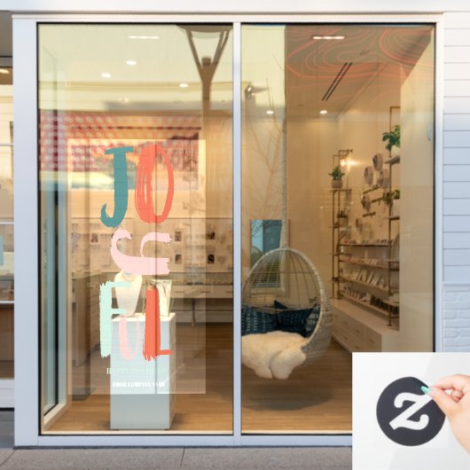 ボーホーな大胆なスクリプトの楽しいクリスマスレター ウィンドウサイン (店舗窓)