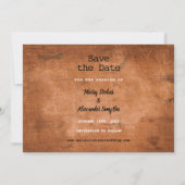 ボーホーな子供時代の写真でセーブ・ザ・デート ヴィンテージウッド 招待状 (裏面)