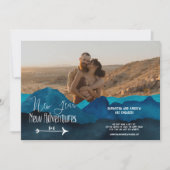 ボーホーな山々での新年の新しい冒険へのエンゲージメント 案内状 (正面)