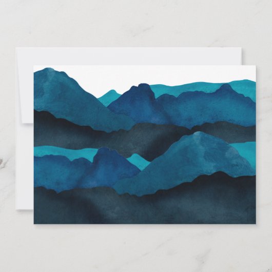 ボーホーな山々での新年の新しい冒険へのエンゲージメント 案内状 (裏面)