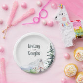 ボーホーな山岳地帯の自然派ウェディング ペーパープレート (パーティー)