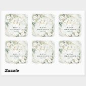 ボーホーな水彩画の赤とピンクのバラ ブライダルシャワー スクエアシール (シート)