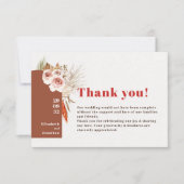 ボーホーな砂漠のドライフラワー アーストーンの アーチ ありがとう サンキューカード (正面)