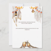 ボーホーな糸のランタン マクラメ フェザー ケーキ シック セーブザデート (裏面)