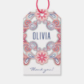 ボーホーな花と渦巻きのギフトタグ ギフトタグ (正面)