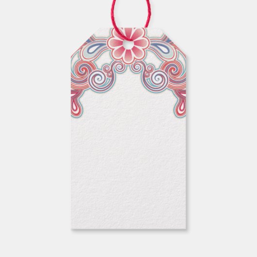 ボーホーな花と渦巻きのギフトタグ ギフトタグ (裏面)