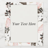 ボーホーな葉と羽のボトルラベル ワインラベル (シングルラベル)