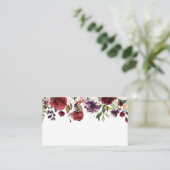 ボーホーな赤と紫の水彩花のガーランド プレイスカード (スタンド正面)