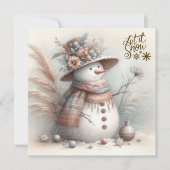 ボーホーな雪の女性 メリークリスマス シーズンカード (正面)